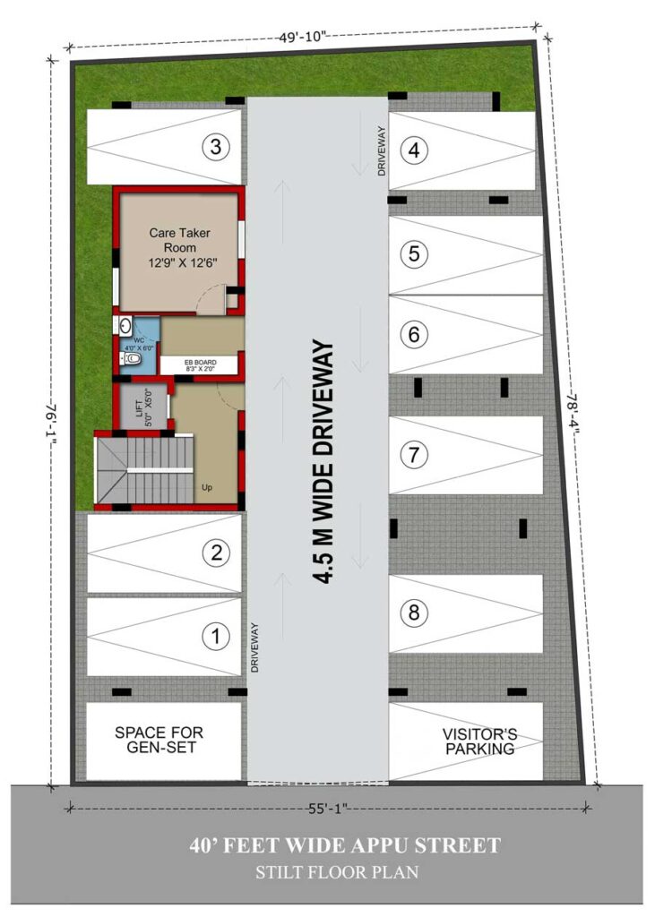 Vishnoo Builders Mayuravalli Apartments Appu Street Mylapore Stilt Floor Plan